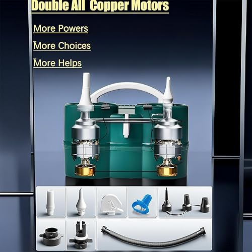 Miniatura 4 de Bomba eléctrica para globos, boquillas dobles de 600 W, bomba de aire 3 en 1 para globos de látex y papel de aluminio, fiestas y decoraciones