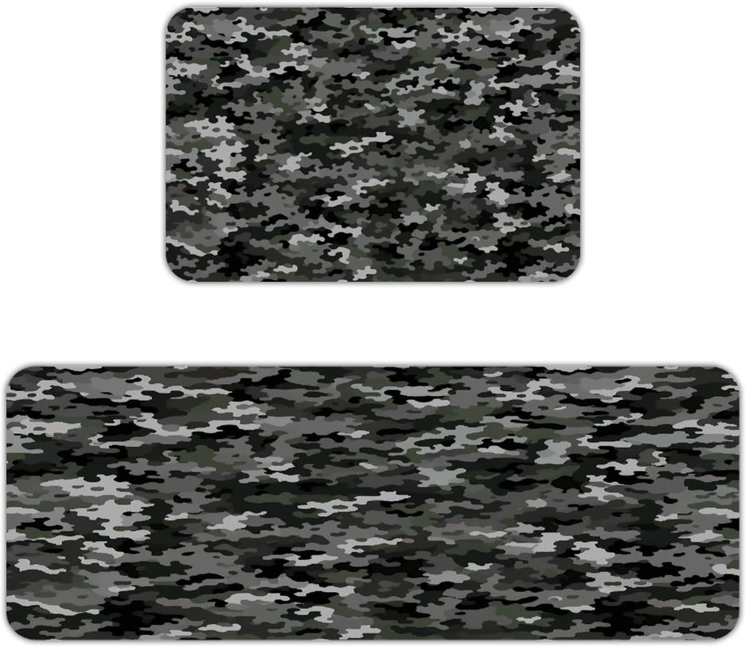 Digital Camo Kitchen Mat Kitchen Rug Set | Kitchen Rugs Flannel Velvety Washable breathable Water Absorbent Soft ，kitchen utensils for Kitchen, Floor,Laundry