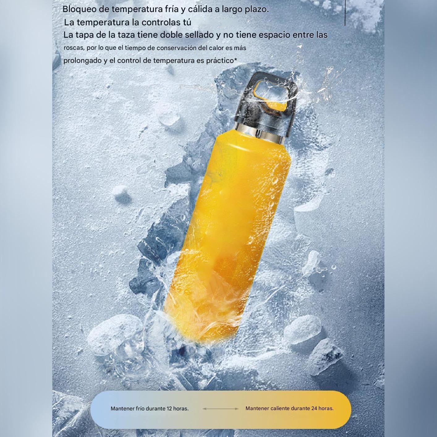 Botella De Agua De Acero Inoxidable | Tumbler de Acero Inoxidable 600ml | Termo Aislante para Bebidas | Para Bebidas Calientes Frías Exteriores Viajes Ciclismo Deportes Hogar Oficina Escuela