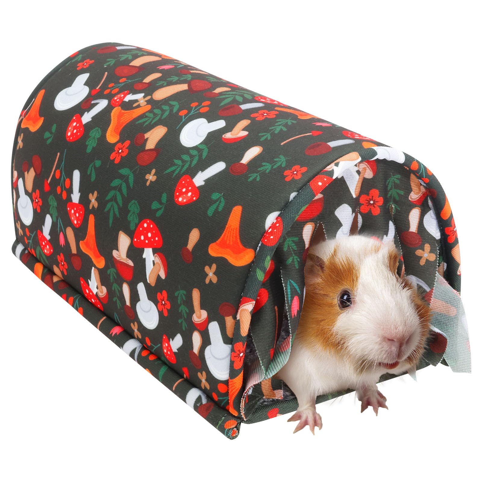 Guinea Pig Tunnel Easy Cleaning Nonlip Bottom Rabbit Hideout Accessories With Curtain for Small Animal