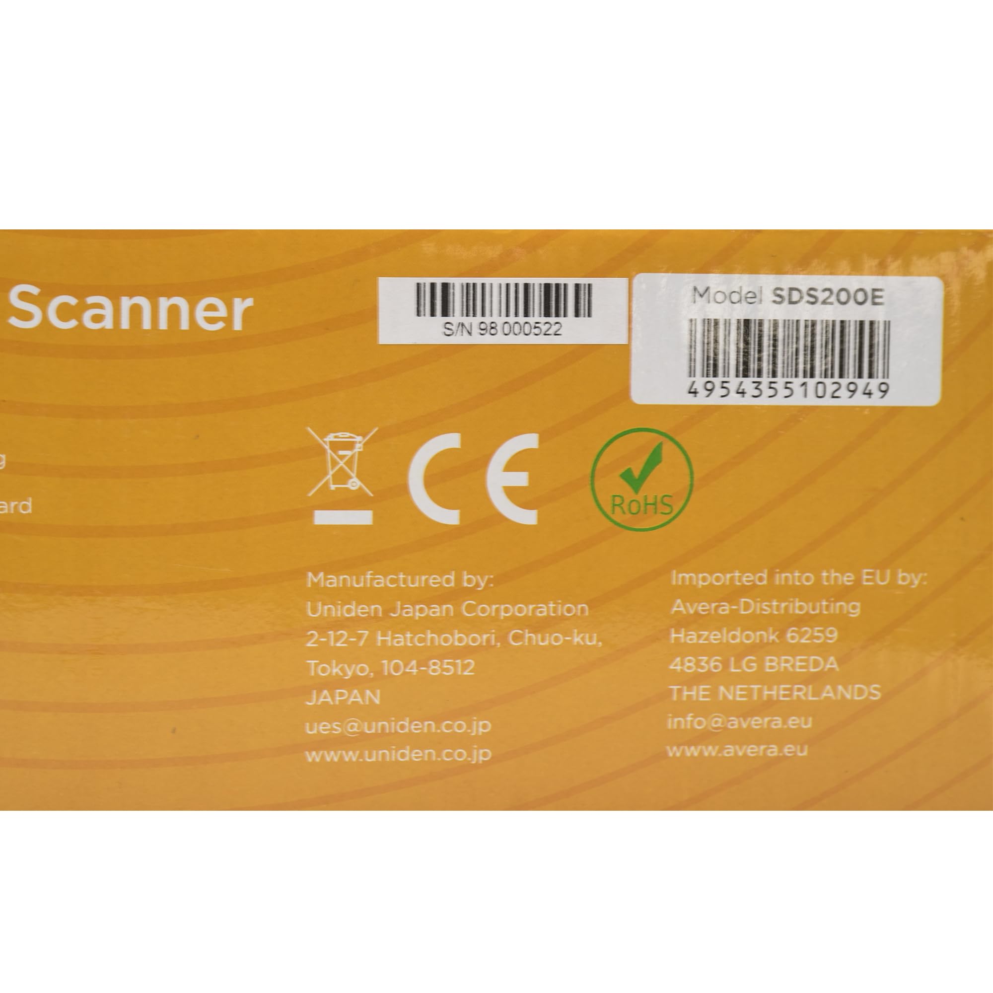 SDS-200ED UNIDEN Scanner PORTÁTIL 25-512MHz, 758-960MHz y 1240-1300 MHz Am, FM, NFM, WFM o FMB y DIGITALI