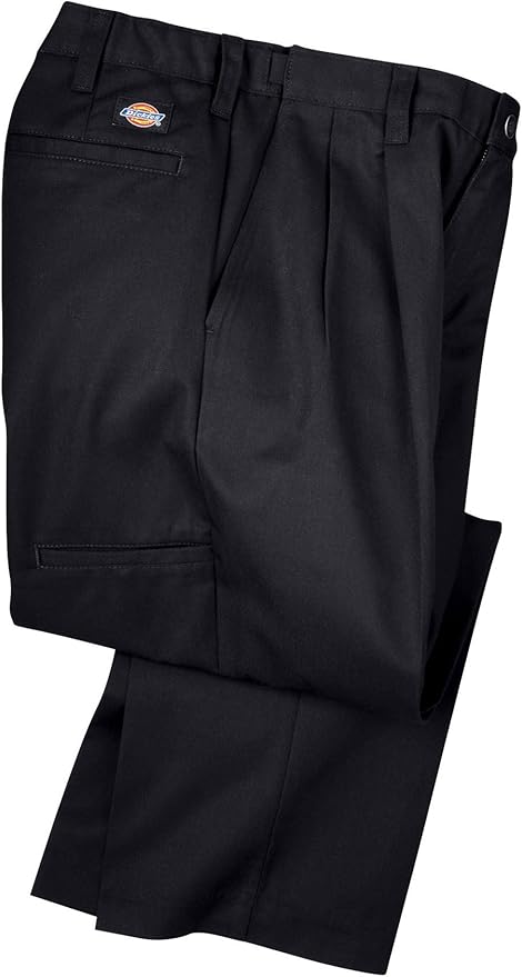 Dickies Lp710Bk Industrial Pleated Front Comfort Waist Pant (Black;32W ...