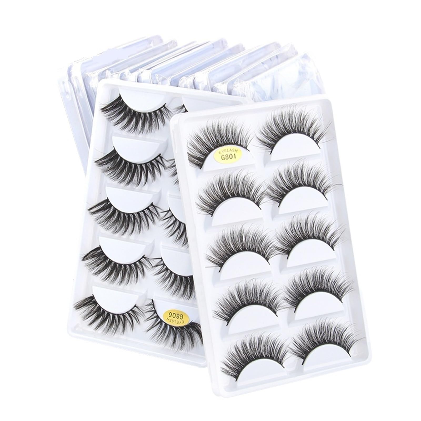 UAMOU Luzem 2/50/100 pudełek Rzęsy Faux Cils 3D Mink Lashes Naturalna objętość Przedłużanie rzęs Sztuczne rzęsy luzem Cilios Cheerfully (Color : G501, Size : 30 Boxes)