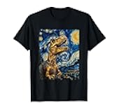 Trex Dinosaur Dino - Van Gogh Style - Starry Night T-Shirt