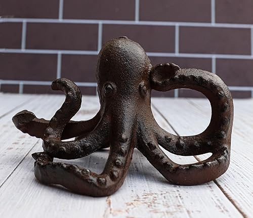 Miniatura 6 de Ebros Gift Kraken de pulpo gigante náutico de hierro fundido con patas de tentáculo en expansión, figura decorativa de pisapapeles de 5.25 pulgadas
