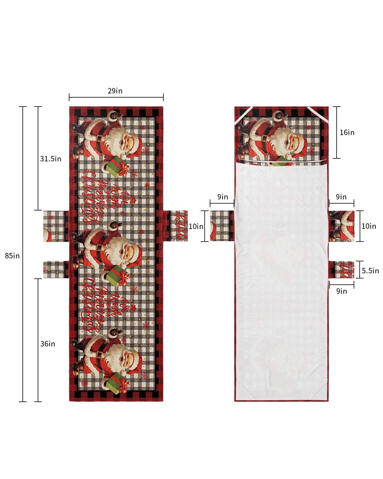 Christmas Beach Lounge Chair Towel Cover, Soft Chaise Lounge Towel with Side Pockets Patio Pool Chairs Cover for Beach/Pool Sunbathing 29x85 Red Black Plaid Santa Gifts Xmas Winter Snowflake