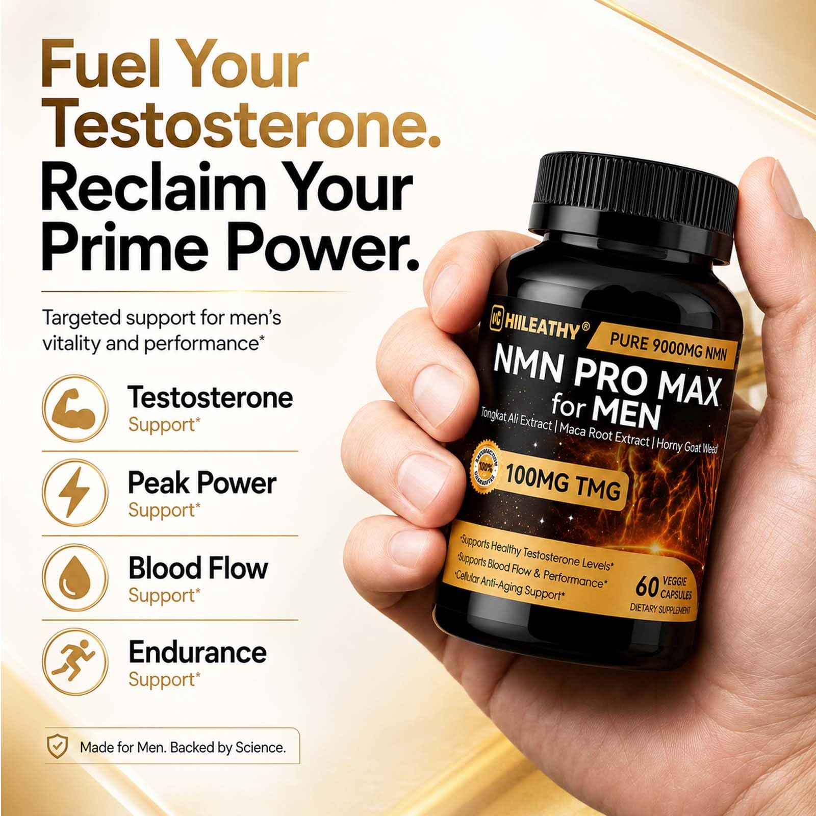 NMN Supplement, NMN for Men Women 10 in 1 Formula, Pure NMN Supplement for Energy Vitality Stamina Boost 60Capsules — Amazon image 4