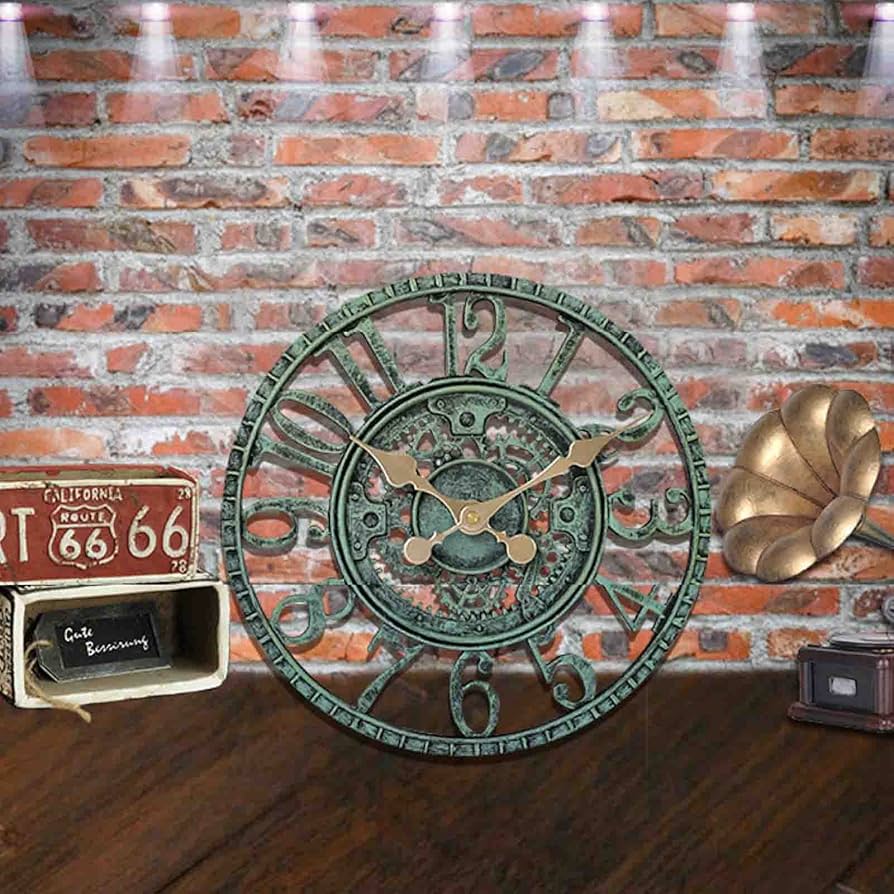 インテリア掛け時計 Amazon.co.jp: 12インチ壁掛け時計装飾ギア壁掛け時計