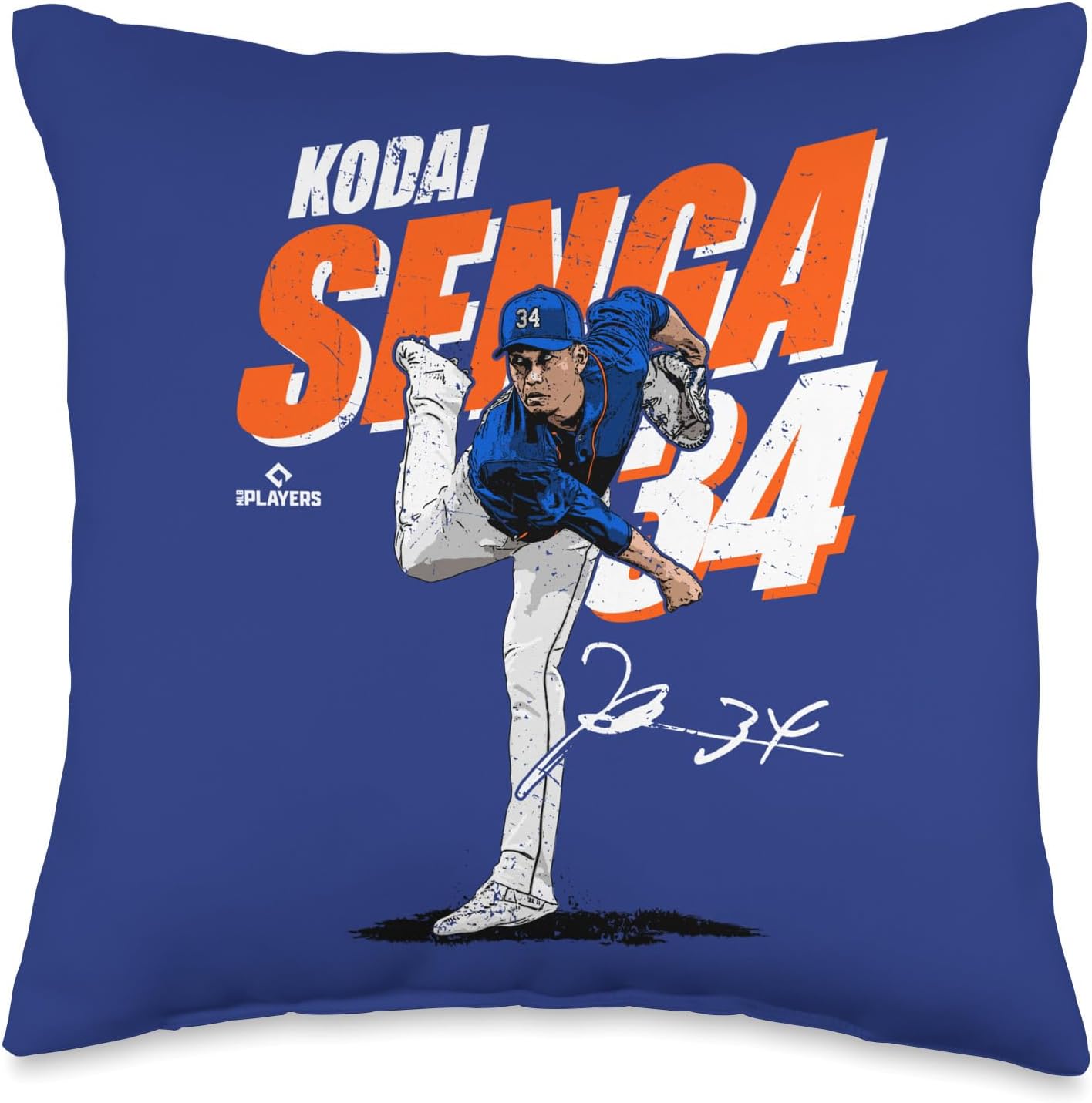 Kodai Senga | New York M MLB Baseball Players | MLBKSE204M Throw Pillow