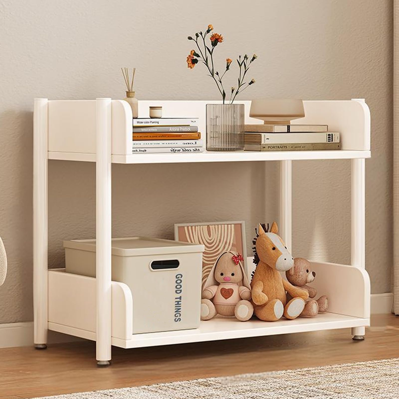 Scaffale Metallo Garage, Scaffale Portaoggetti In Ferro Battuto Per Soggiorno, Espositivo Per Libreria Domestica, Resistente Adatto Per Guardaroba, Scaffali In Metallo Per Garage(White,45cm/17.7in)