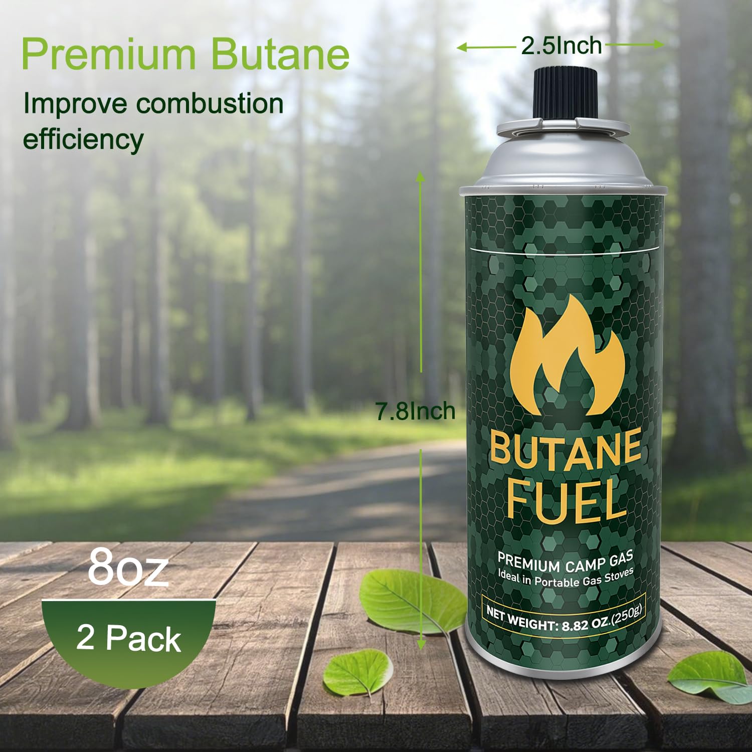 WILTEEXS Butane Fuel Canister, Tin Fuel Refill for Kitchen Torch, Portable Camp Stove-2 Pack