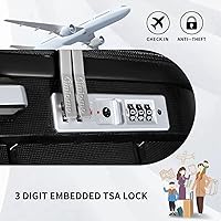 Vista 4 de imiomo Juegos de maletas de equipaje maleta de 3 piezas con ruedas giratorias maleta rodante rígida con cerradura TSA juego de equipaje de viaje