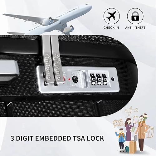 Miniatura 4 de imiomo Juegos de maletas de equipaje maleta de 3 piezas con ruedas giratorias maleta rodante rígida con cerradura TSA juego de equipaje de viaje de