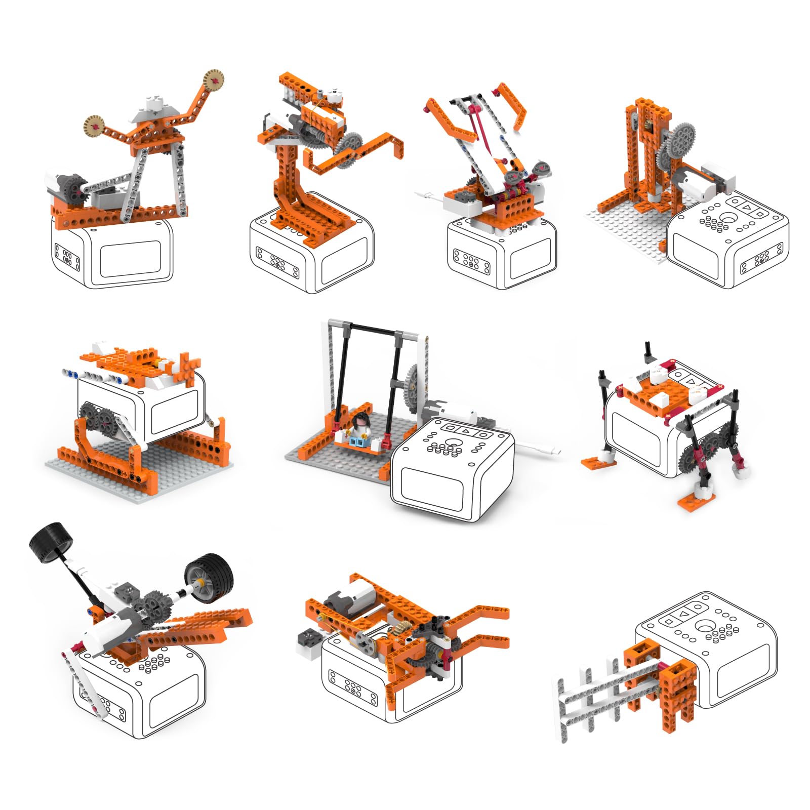 Matatalab Creator Kit, Add-on Pack for VinciBot Coding Robot, 434+ Building Blocks STEM Educational Kit with 20 Building Cases, DIY Building Science Experiment Kit for Kids Ages 8-12