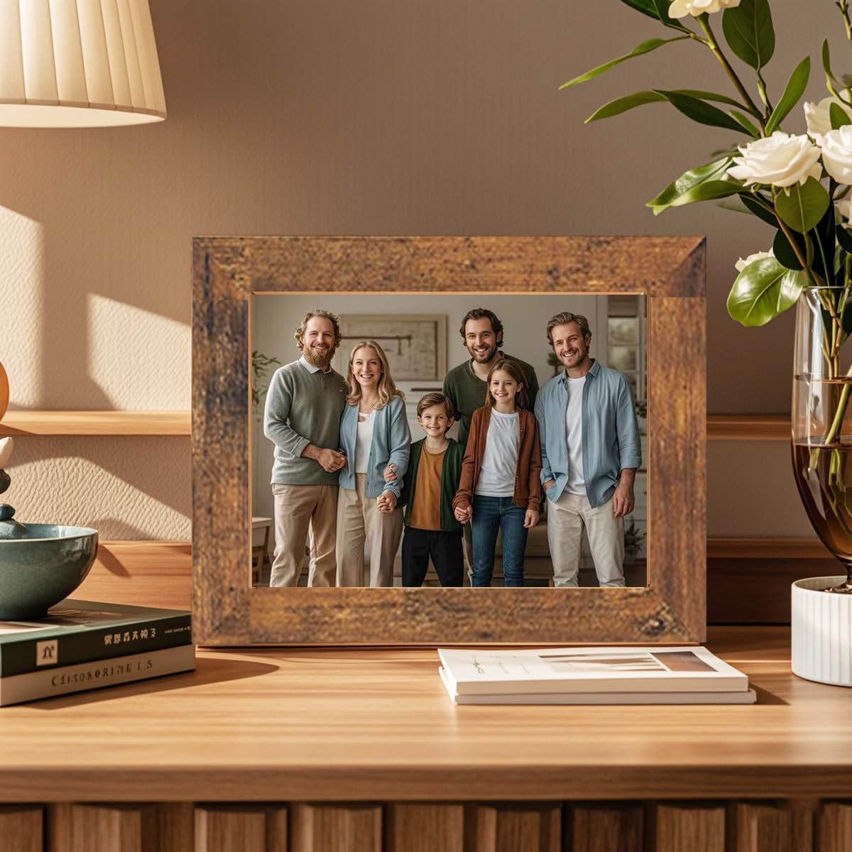 Rustic Picture Frames,10 Pack Collage Picture Frames,Gallery Wall Frame Set with Two 8x10, Four 5x7, Four 4x6, Farmhouse wood Photo Frames for living room Wall Gallery Decor or Desk, rustic brown