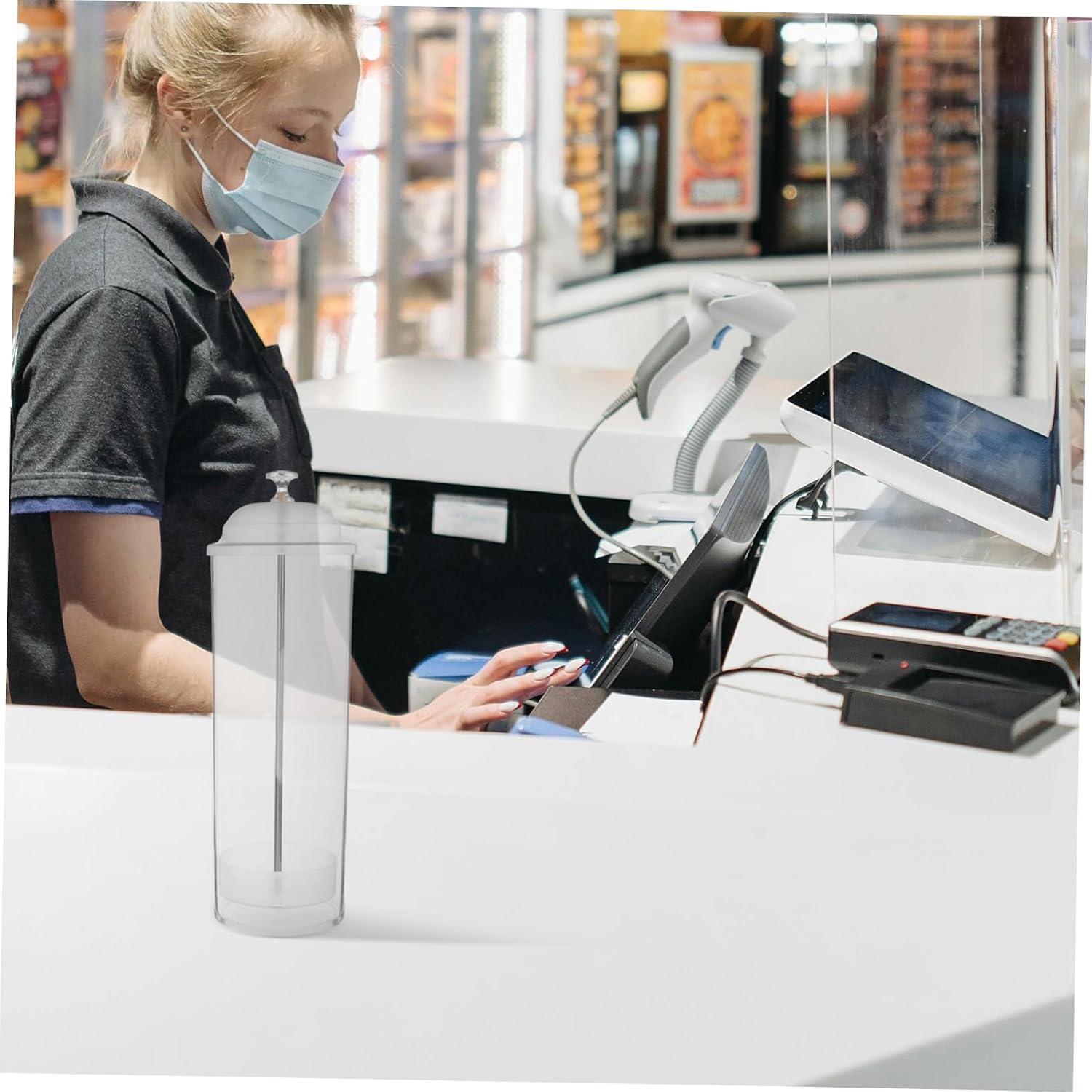 Plastic Straw Dispenser Holder with Lid Versatile Organizer for Bubble Tea Shops Fast Food Restaurants Transparent Storage Container Keeps Straws Clean Accessible Design