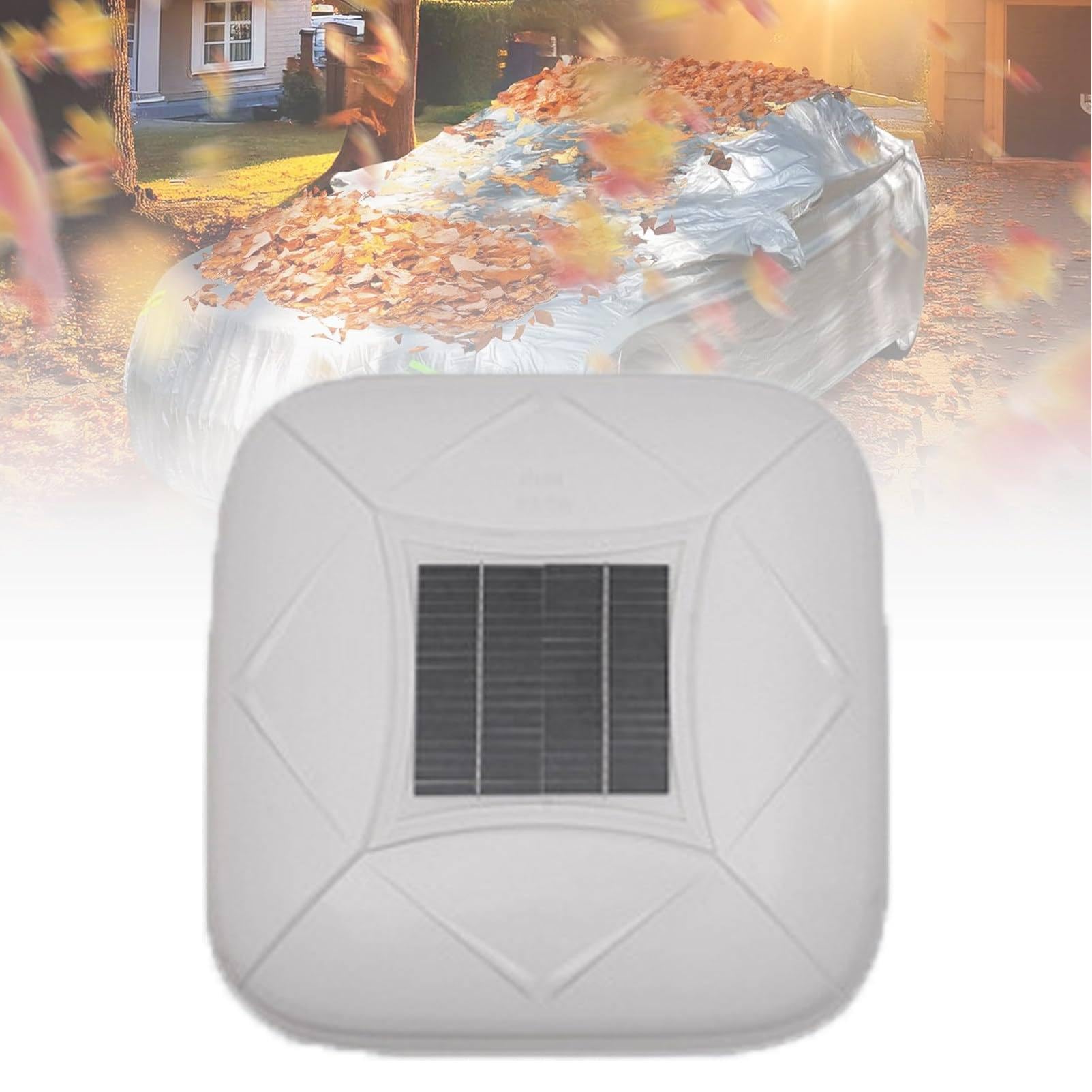 Automatic Retractable Car Cover with Solar Charging/Remote Control – All-Weather Waterproof, Windproof & Snowproof, Anti-Theft Alarm, for SUV Sedan, Outdoor Indoor Use White-YXXL