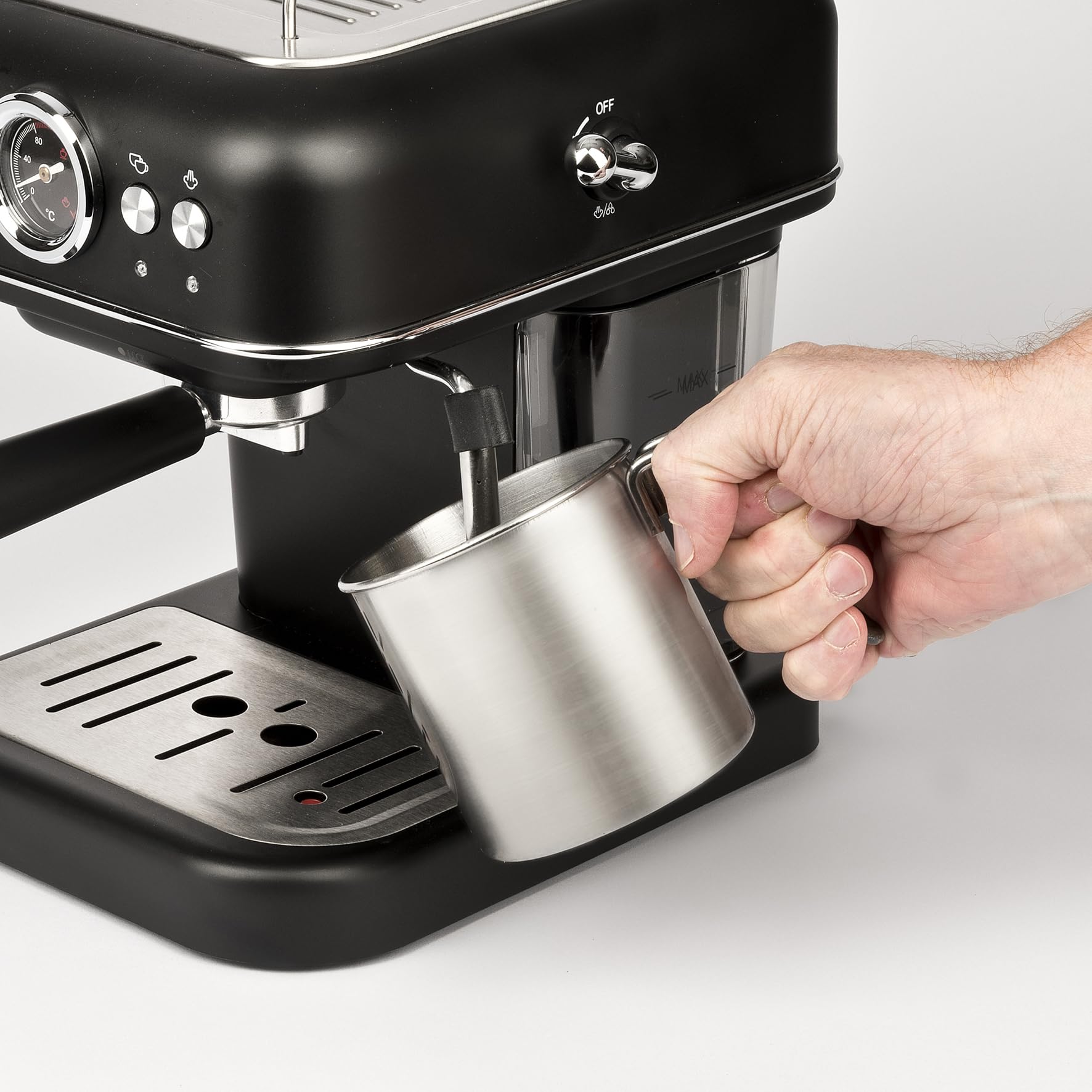 G3 Ferrari G10188 Alchimia Macchina da Caffè Espresso, 15 Bar, Compatibile con Cialde e Caffè in Polvere, Cappuccinatore, 3 Filtri INOX, Serbatoio 1.2L, Funzione Standby e Sleep, Scaldatazze