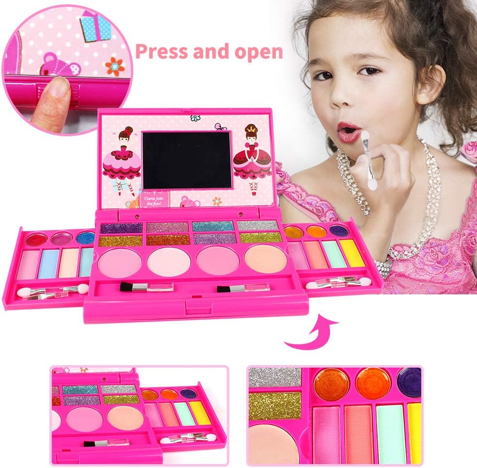 AMOSTING Real Makeup Toy For Girls Pretend Play Cosmetic Set Make Up Toys Kit Gifts for Kids : Toys & Games