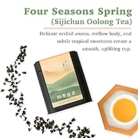 Vista 2 de TEA & TIME Té Oolong de primavera taiwanés prémium Four Seasons de Sijichun Oolong, hoja suelta, elegancia floral (3.5 oz)