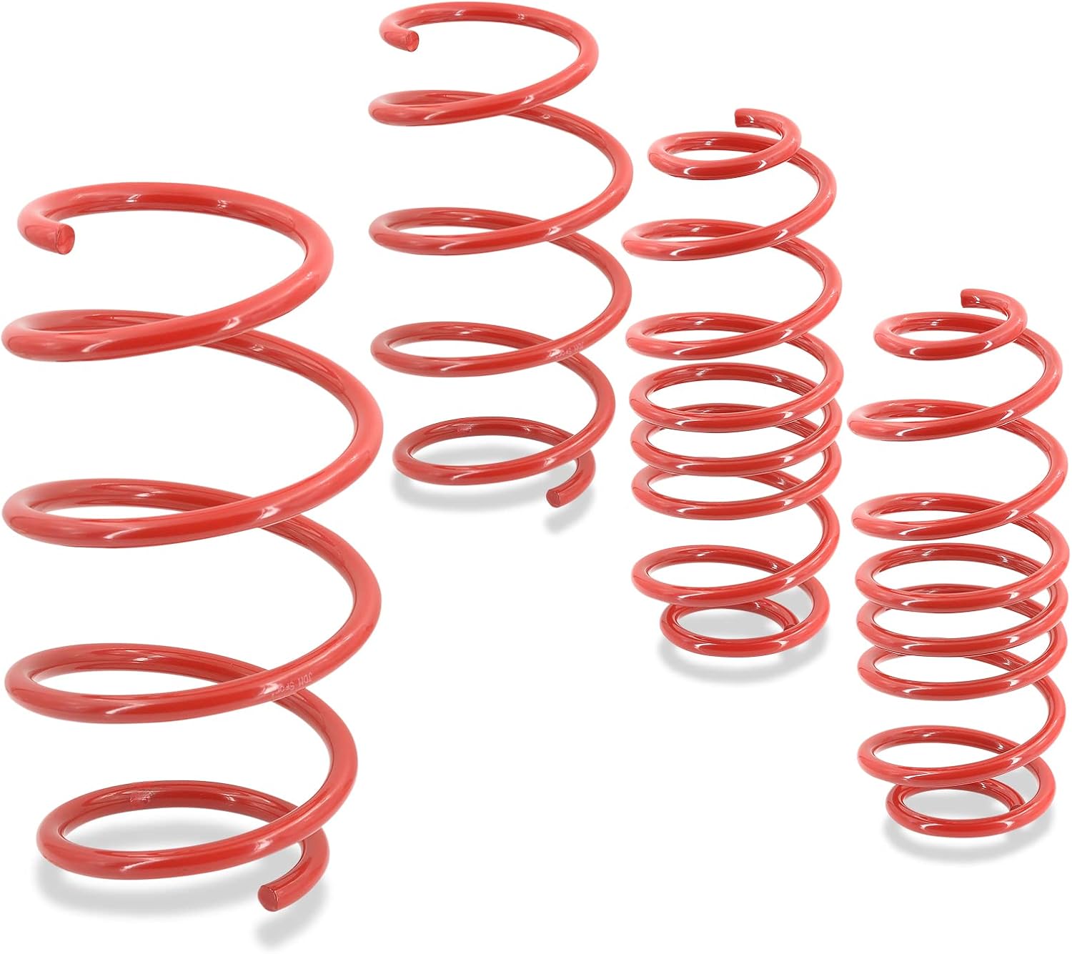 AJP Distributors JDM Suspension Handling Drop Coil Lowering Springs Kit Red Compatible/Replacement For Civic CRX Del Sol Integra 1988 1989 1990 1991 1992 1993 1994 1995 1996 1997 1998 1999 2000 2001
