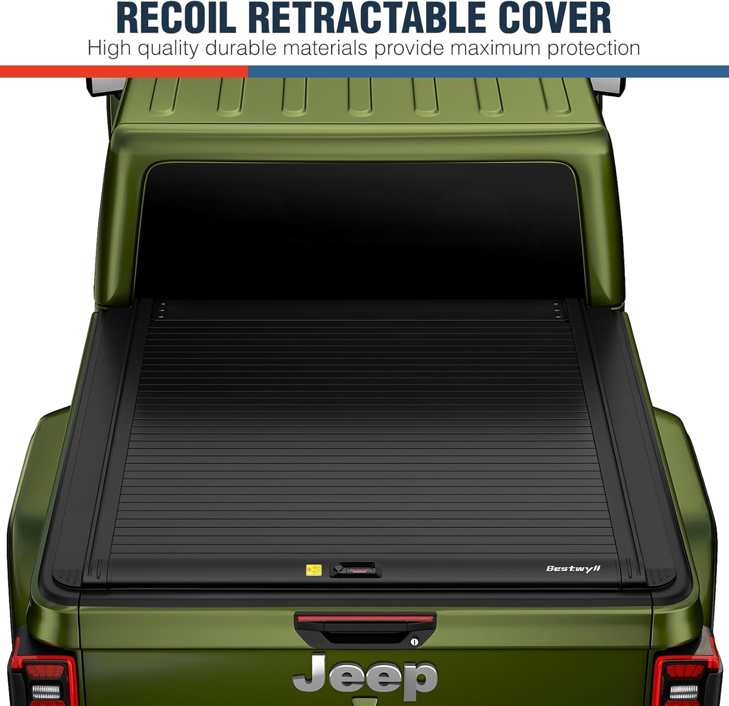 Bestwyll Retractable Hard Truck Bed Tonneau Cover Fits 2020-2025 Jeep Gladiator 5ft Bed (60.3") Waterproof Off Road Overlanding Aluminum Alloy | K59 |
