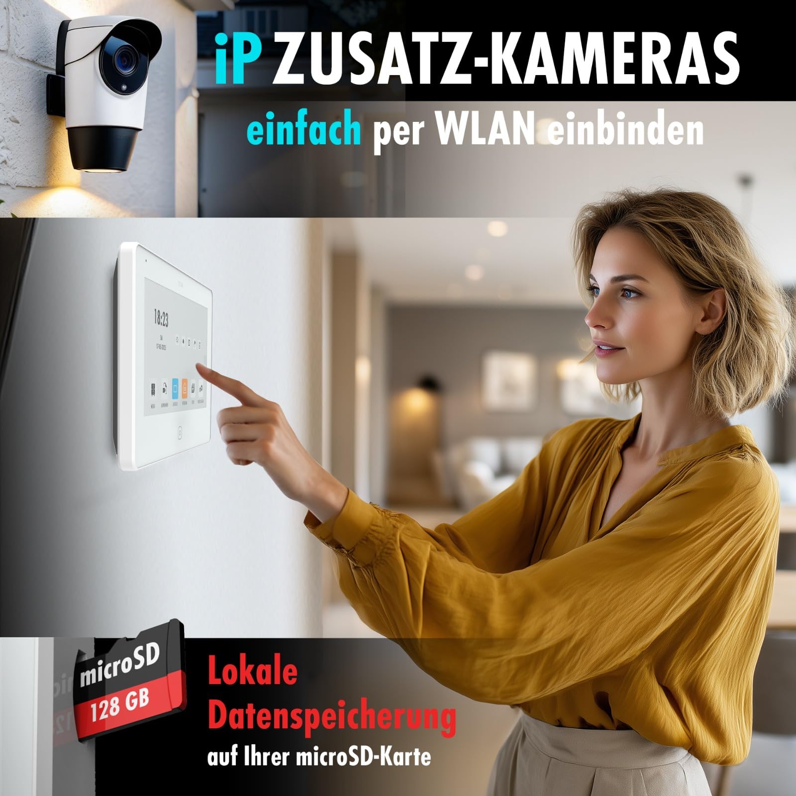 m-e ALLVISO Türklingel mit Kamera und Monitor 10" 2-Draht Bus | Video Türklingel Edelstahl IP65 | Klingel Haustür mit App und QR-Code Türöffner | Türsprechanlage mit Türöffner für 1-Familienhaus