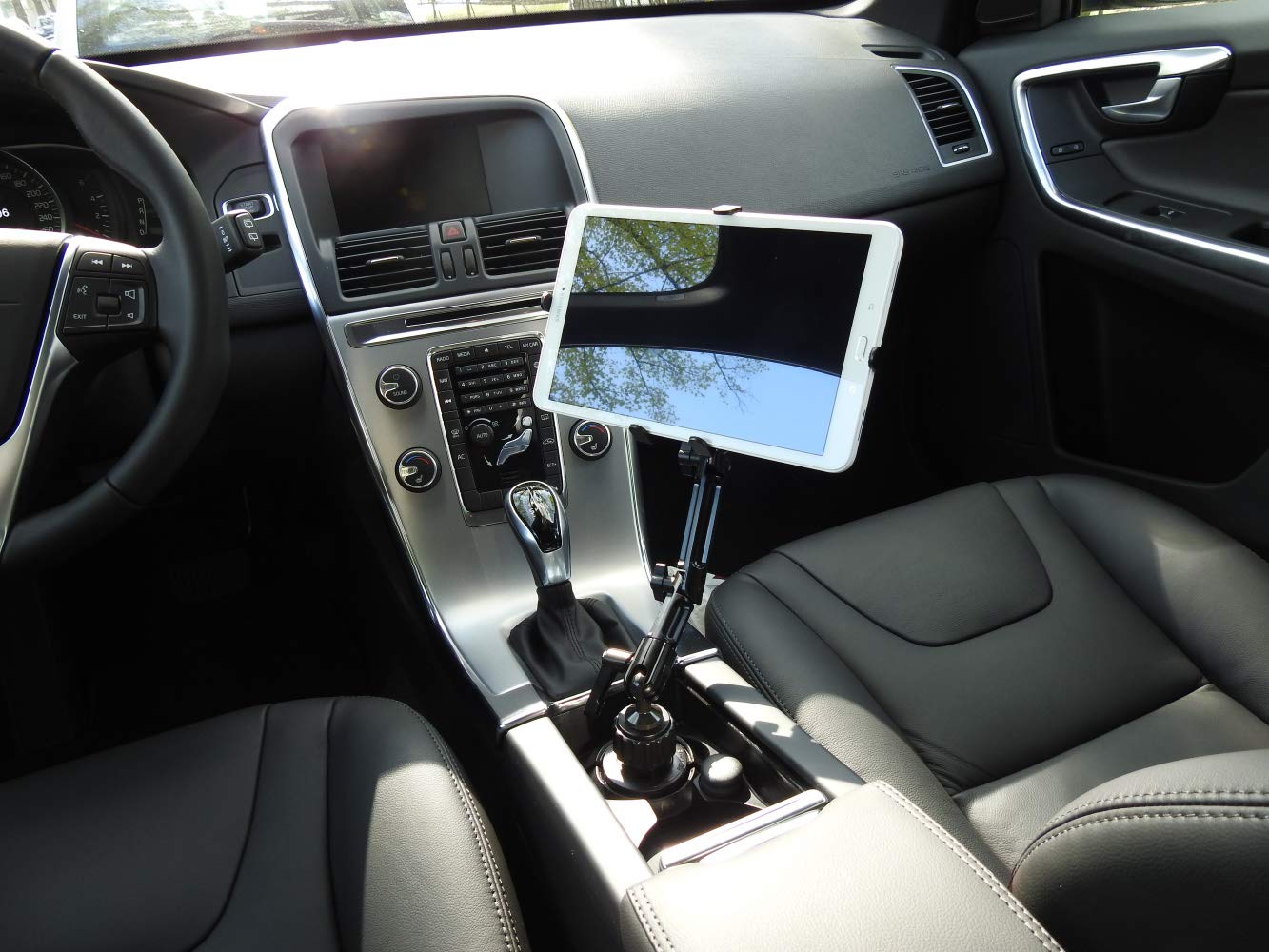 KFZ Metall Becherhalterung Getränkehalter Aluminium für Apple iPad 2 3 4 Air mini Galaxy Tab Note Tablet universal 104 variabel