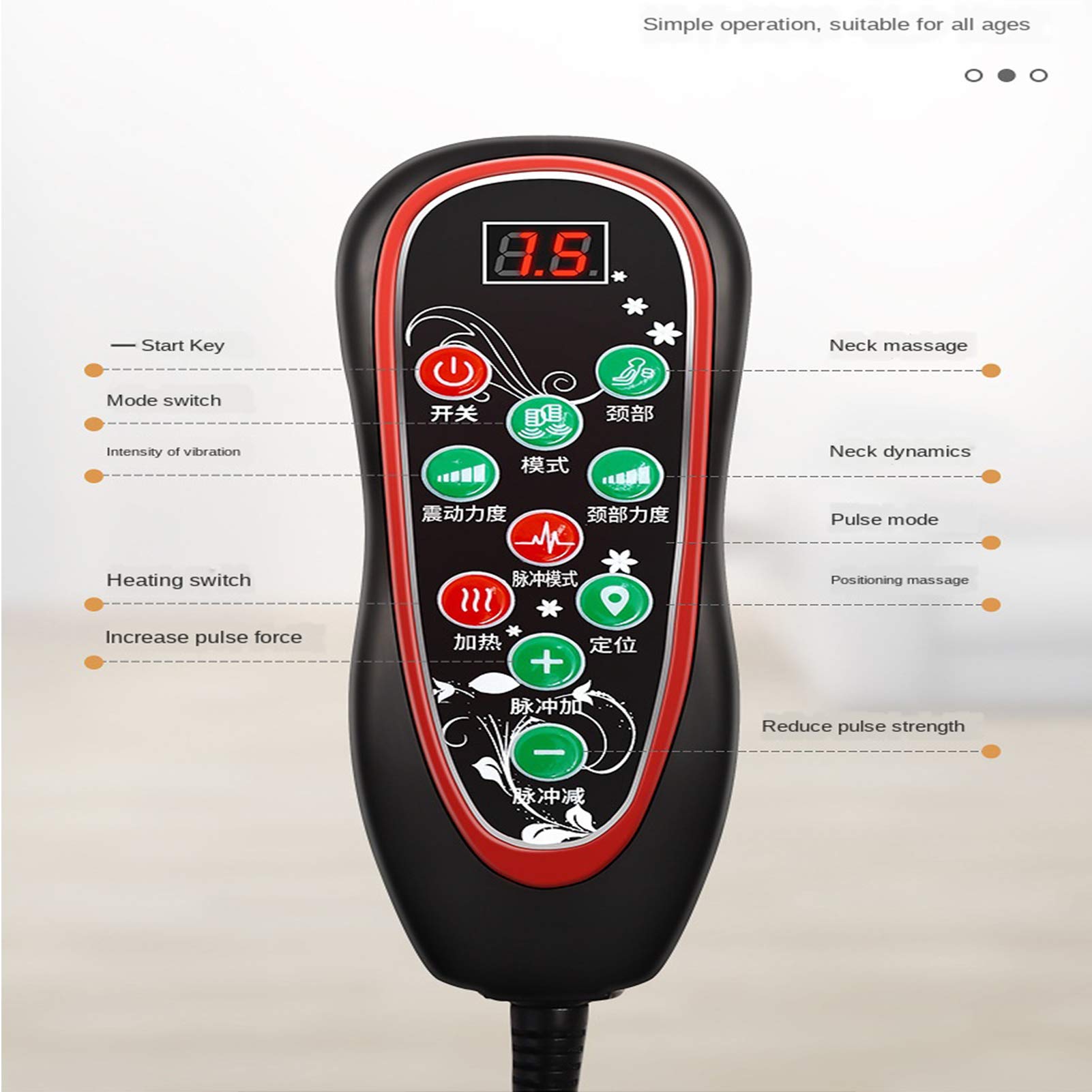 Matelas de Massage Complet, Tapis de Massage Chauffant, Vibrant, soulage Les douleurs dorsales et Les crampes, arrêt Automatique, Coussin thérapeutique Pliable, Masseur du Dos, du Cou et des épaules