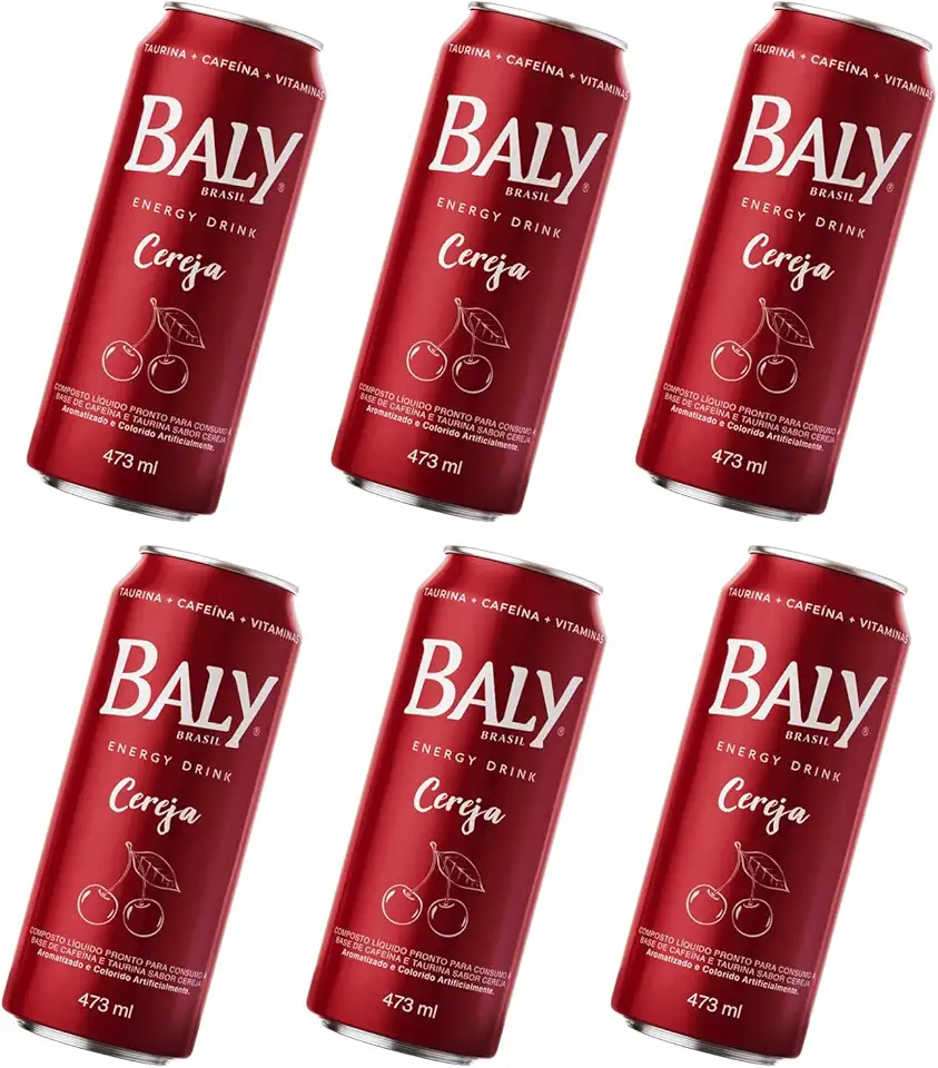 Baly Energético Cereja 473 ml Com 6 unidades
