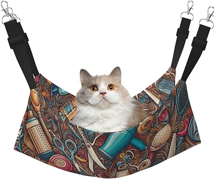 Scissors-Beautician Velvet Pet Cat Hammock, Comfortable Hanging Pet Bed
