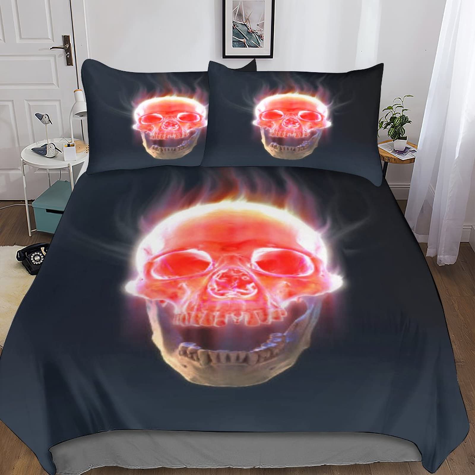 Housse de couette motif horror pour chambre d'enfant et ado, parure de lit double 200x200cm