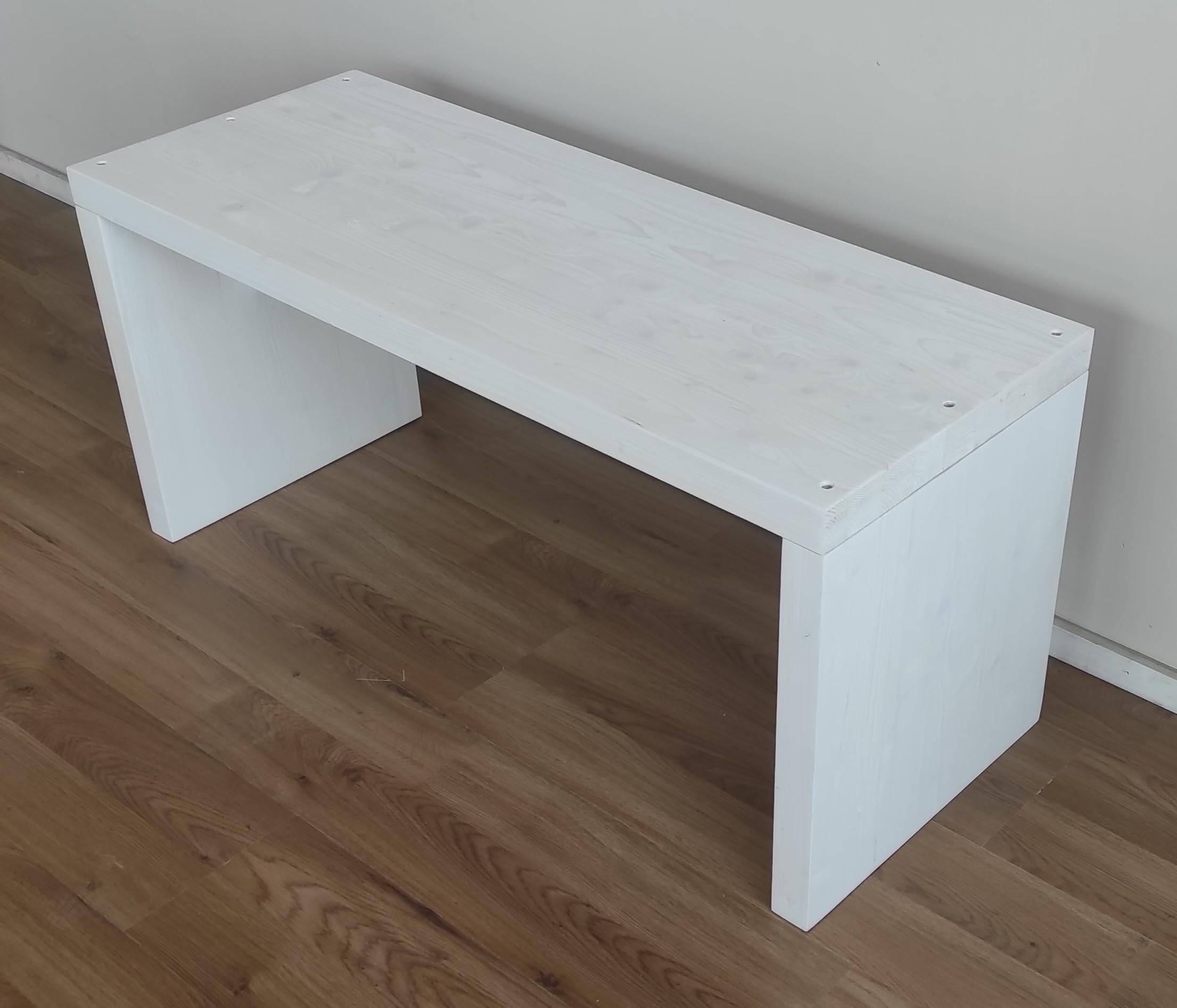 TOTAL WOOD 2012 Panca Panchina in Legno Abete Interno Esterno 150x38.5x45 cm impregnata Bianco decapato Anche su Misura