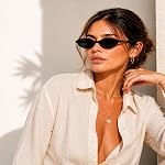 Retro Oval Cat Eye Sunglasses for Women 90s Trendy Small Lightweight Y2k Narrow Sunnies Cateye UV400 Sun Glasses 8057