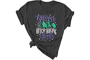 Funny Halloween Haunted Mansion T-Shirt for Women Short Sleeve