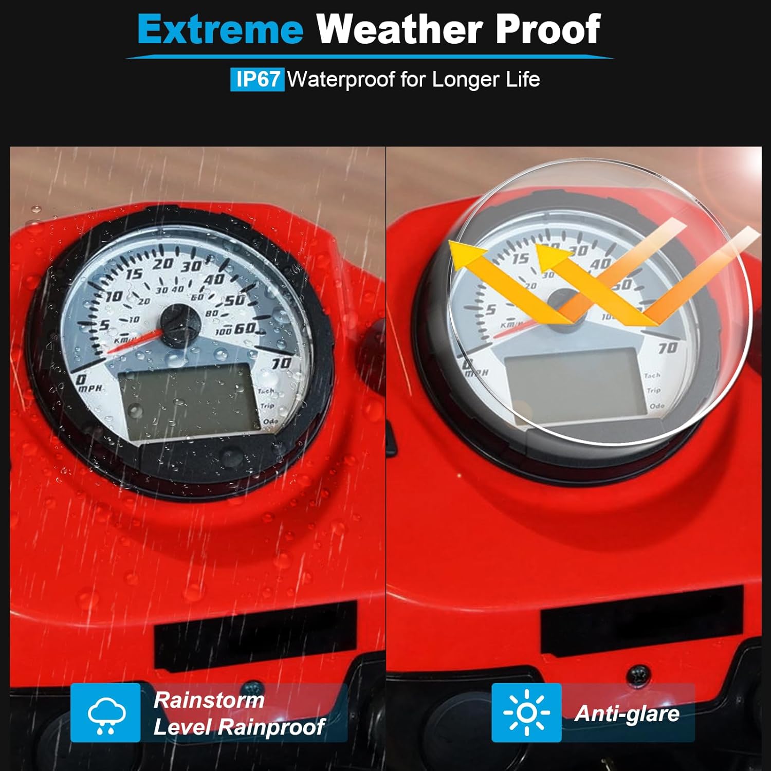 ATV Speedometer Cluster Assembly Kit for 2004-2008 Polaris Sportsman 400 450 500 600 700 800 - Replaces OEM# 3280431 3280482 3280528