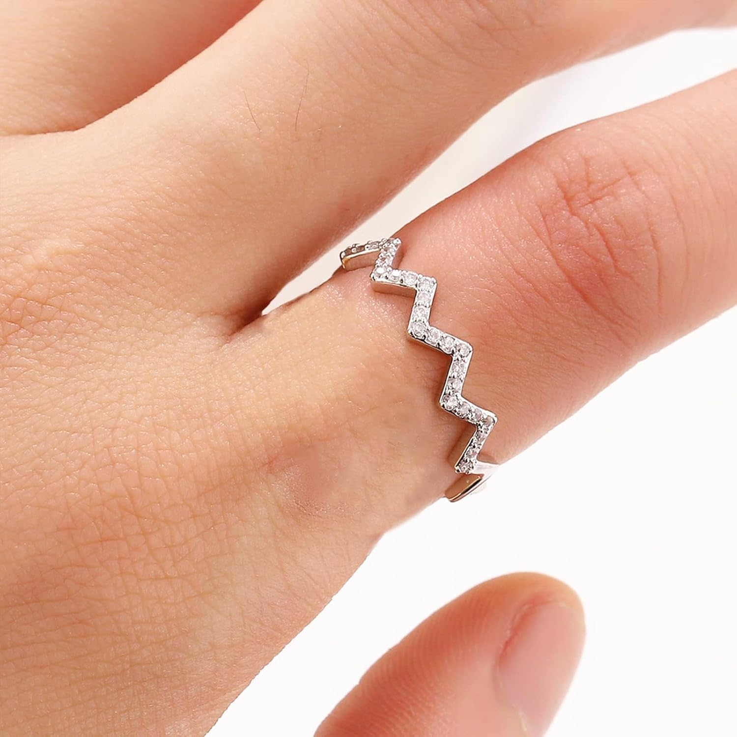 To My Daughter Ring From Mom - Highs and Lows Wave Ring, Adjustable Zircon Mother Daughter Jewelry, Christmas Gifts 2024 - Image 2