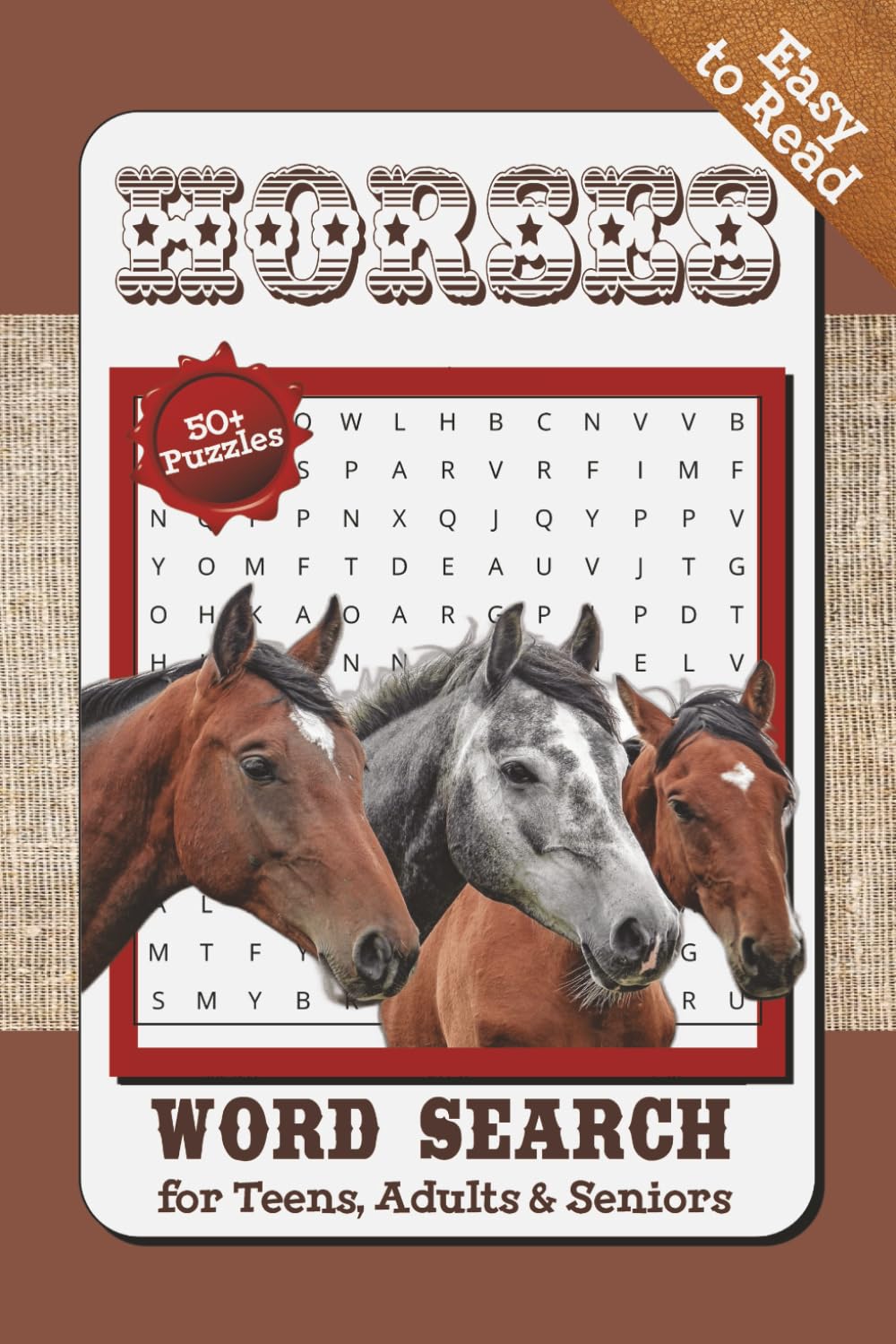 Horses Word Search Puzzle Book: Word Searches with Easy to Read Print about Horses, Horseback Riding, Horse Racing, Horseshow and More | 6x9 inches, ... for Holidays, Vacations and Recreation