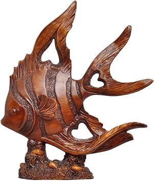 Home Decor Home Office Statues Desktop Decoration Feng Shui Wealth Arowana Lucky Fish Statue Figurine Gift Fish Sculpture Home Decoration Office Ornament