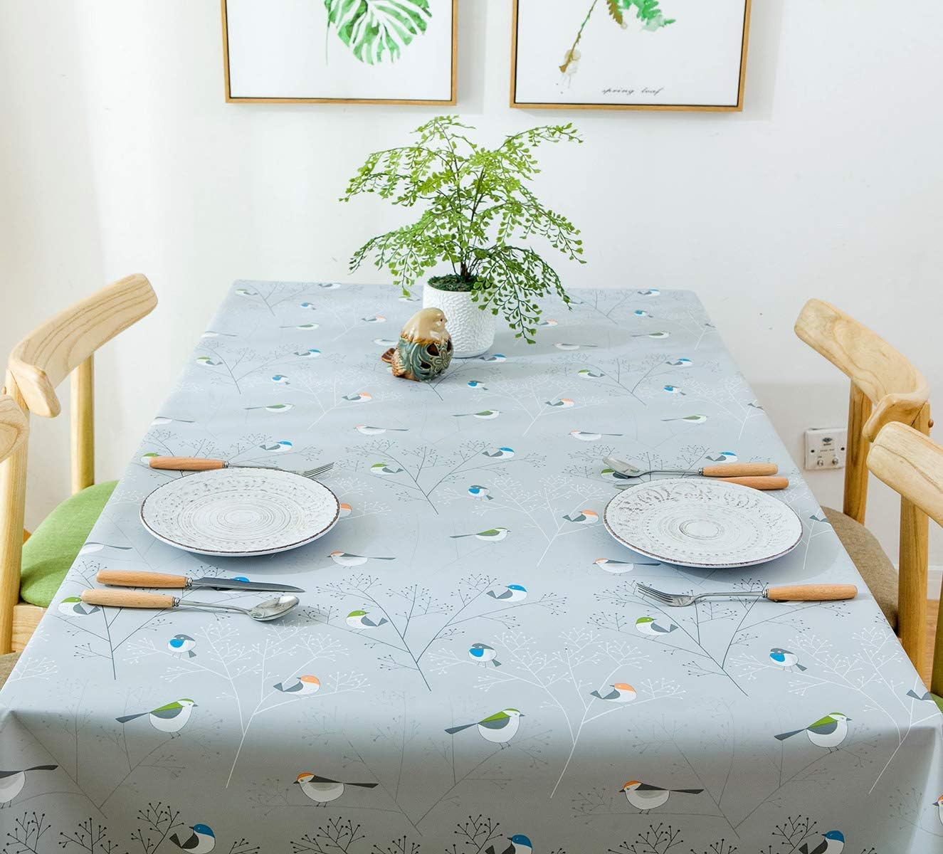Promo Discount Up To 70% Off LEEVAN Heavy Weight Vinyl Rectangle Table Cover Wipe Clean PVC Tablecloth Oil-Proof/Waterproof Stain-Resistant-54X84 Inch - 137X213 cm(Small Bird) 🔥 Hot Deals LEEVAN Heavy Weight Vinyl Rectangle Table Cover Wipe Clean PVC Tablecloth Oil-Proof/Waterproof Stain-Resistant-54X84 Inch - 137X213 cm(Small Bird)