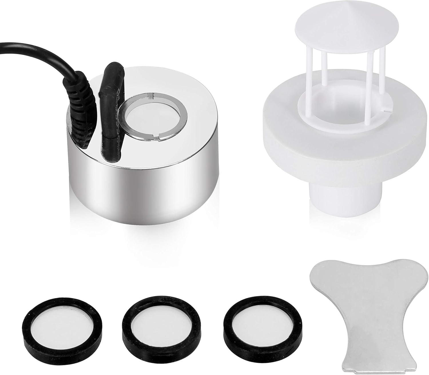 Mxmoonant 350ml/H Ultrasonic Mist Maker Fogger Metal Atomizer with Removable Splash Guard for Water Fountain Pond Pot Rockery Sink : Patio, Lawn & Garden