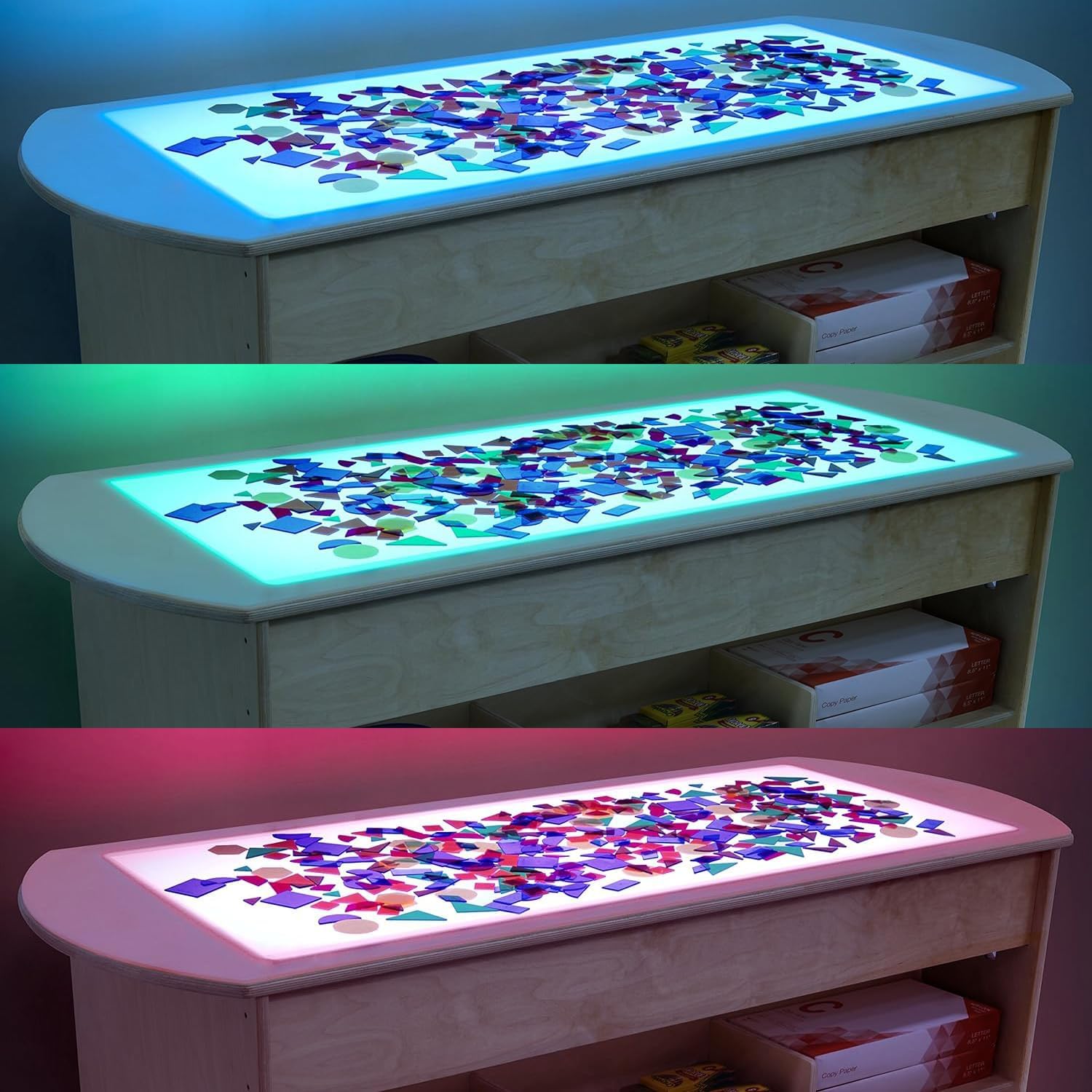 Wood Designs 991305 48" Brilliant Light Table with Storage, Interactive Sensory Light Table for Classroom, Daycare, Preschool