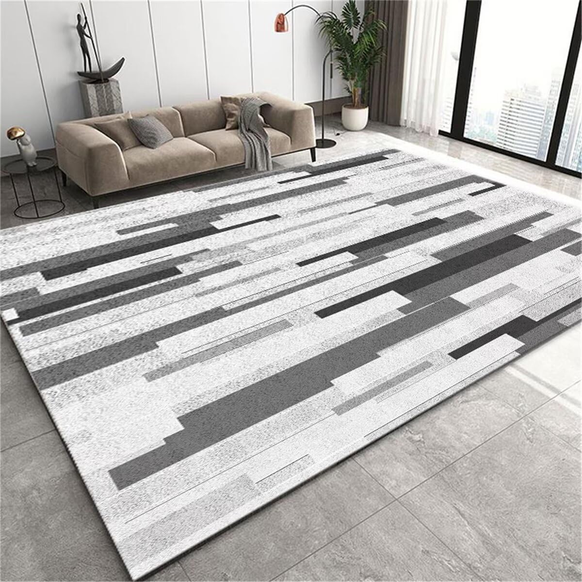 Tapis de chambre bébé moderne 160x230cm grand format gris