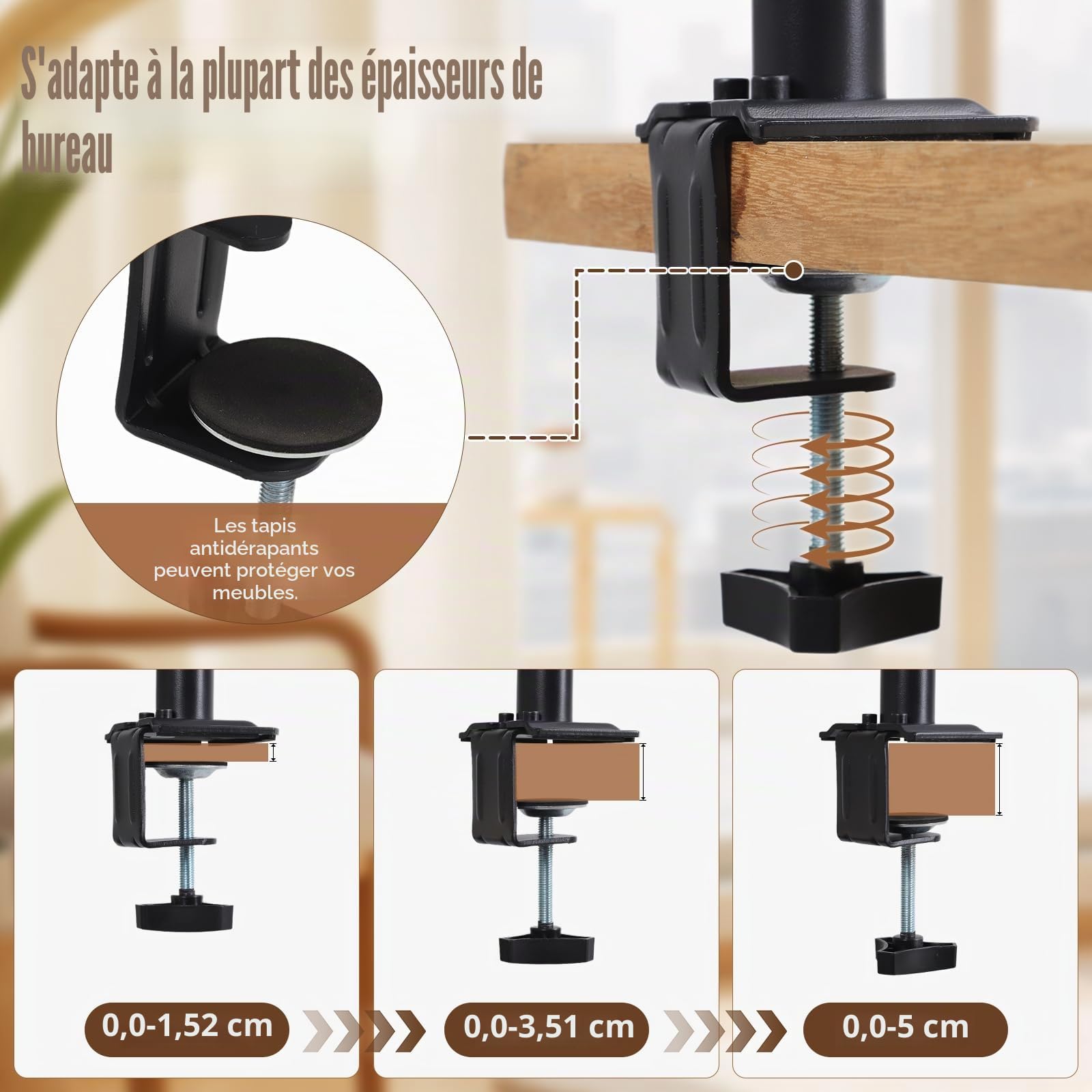 Lit de Bureau pour Chat, nid de Bureau pivotant à 360° et réglable en Hauteur avec Balle Suspendue Interactive, hamac pour Chat avec Housse Lavable pour Bureau à Domicile, supporte jusqu'à 40 lbs
