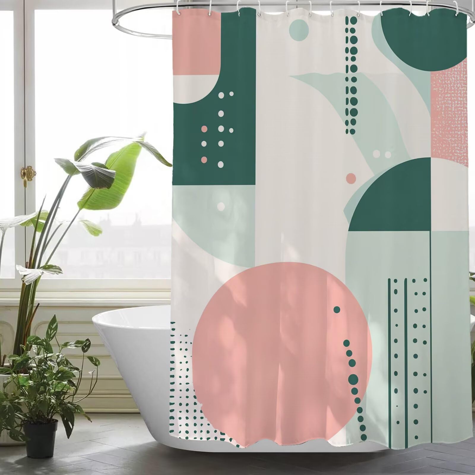Rideau de douche de baignoire vert pour une décoration moderne
