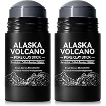 QJCWXIAOX Volcanic Clay Mask Stick, Deep Pore Cleansing Face Mask with Glycolic Acid, Probiotics & Collagen, Blackhead Remover, Oil Control & Hydrating Mud Mask, 2Pack