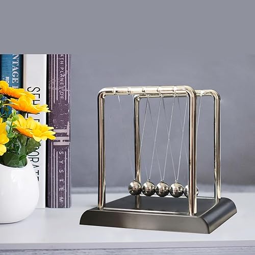 Miniatura 3 de Newton Cradle Ornamento Decoración de Escritorio Ornamento Cuna de Newton Metal Péndulo Decoración de escritorio Negro