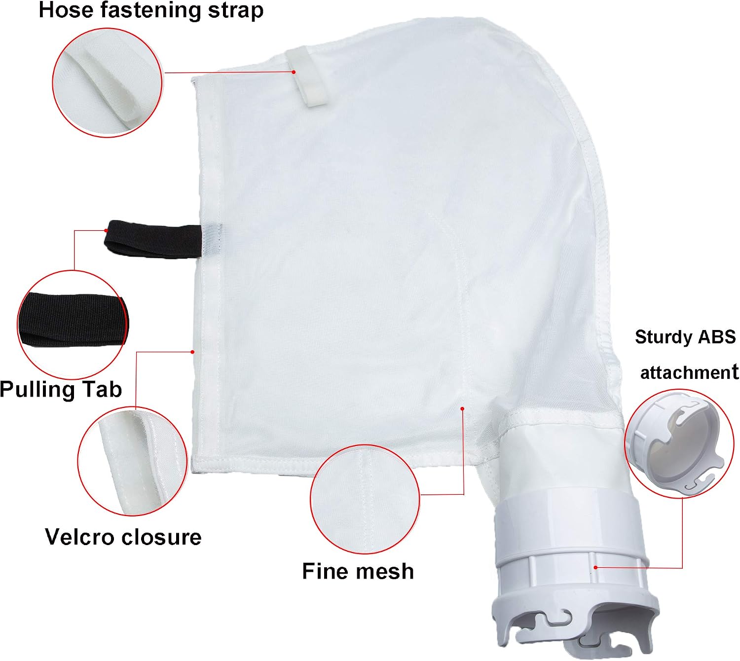 ATIE Fine Mesh Debris Bag 360002 with Hook and Loop Fastener Enclosure for Pentair Kreepy Krauly Legend, Platinum, and Letro Pool Cleaner Debris Bag 360002 and EU16 Bag (2 Pack)