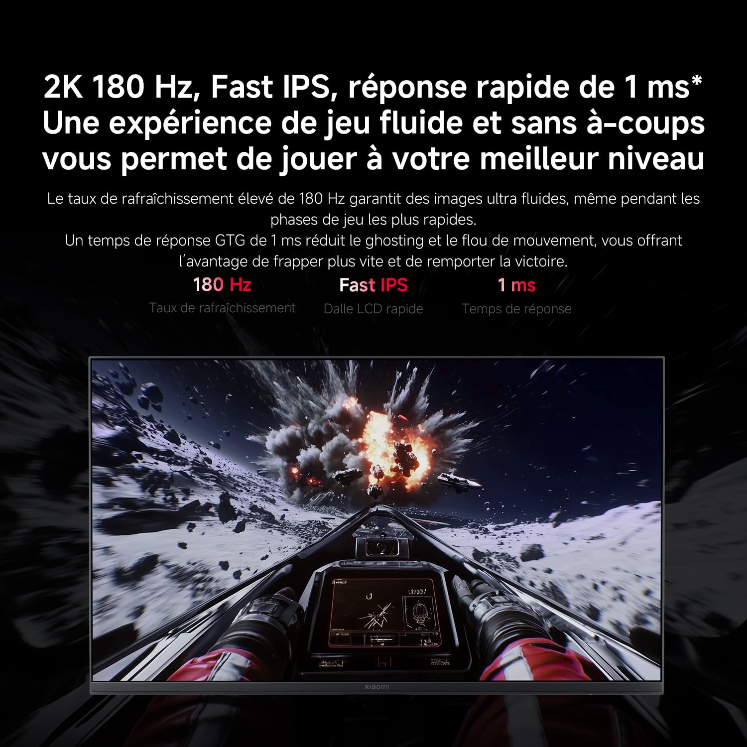 XIAOMI 2K Mini-LED Écran PC Gaming 27 Pouces,180Hz,1152 Zones, P27QDA-RGPGL