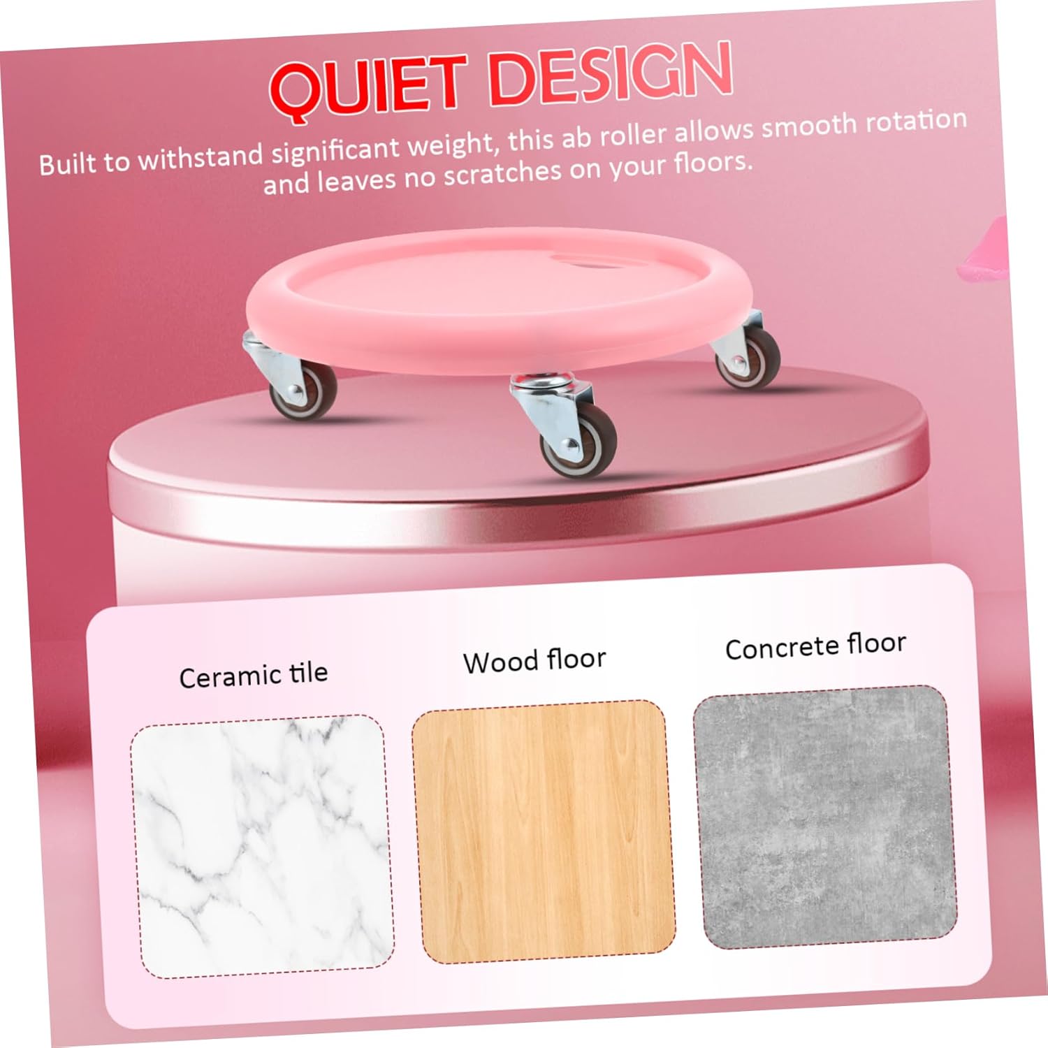 Fitness Abdominal Wheel with Mat Silent Wheel for Versatile Twisting Board for Multi-directional Exercise Non- Design for Comfort and Stability